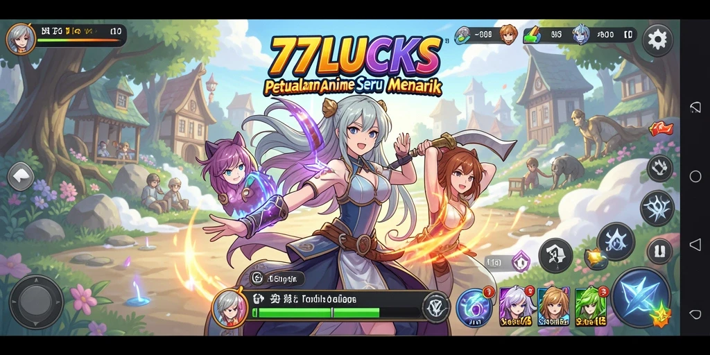 Tampilan gameplay seru dan penuh warna dalam 77LUCKS.