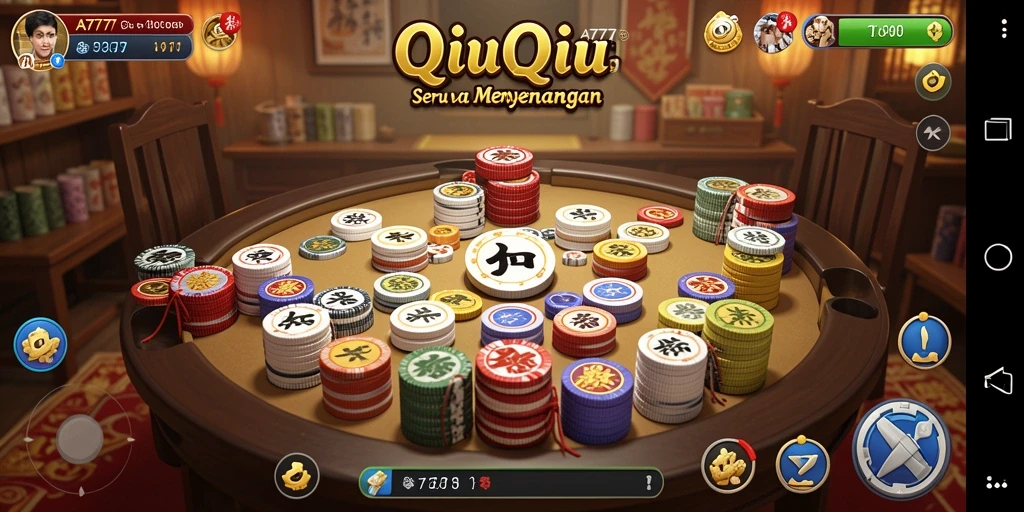Screenshot gameplay menarik A7777 dalam aksi QiuQiu.