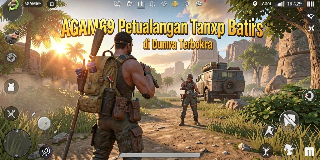 Tampilan gameplay AGAM69 menunjukkan kegiatan petualangan di dunia terbuka.