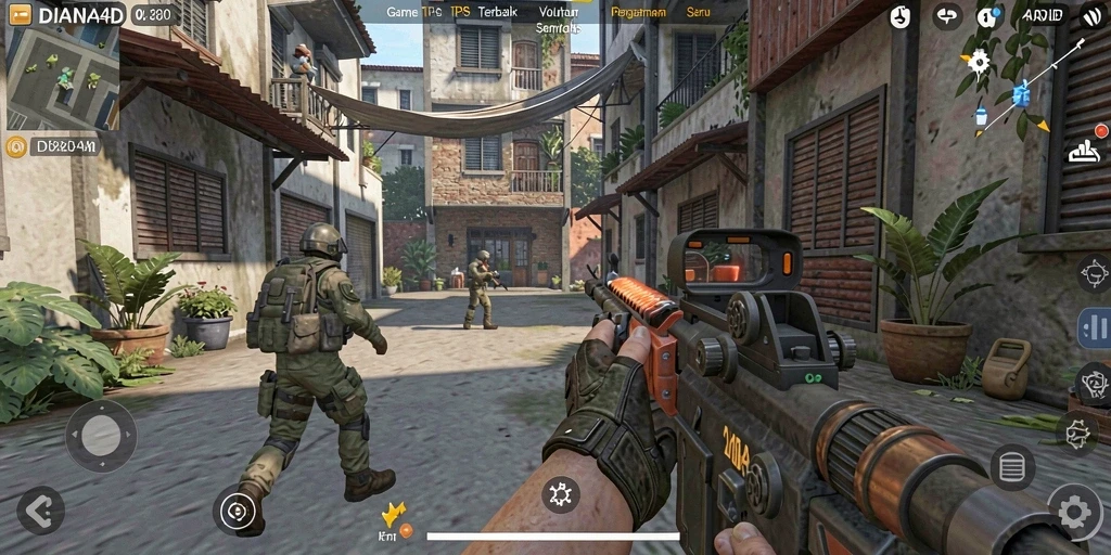 Tampilan gameplay seru dari DIANA4D dalam mode TPS.