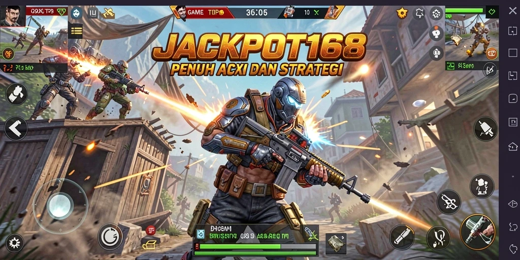 Tampilan gameplay seru dari JACKPOT168 yang menampilkan aksi TPS yang mendebarkan.