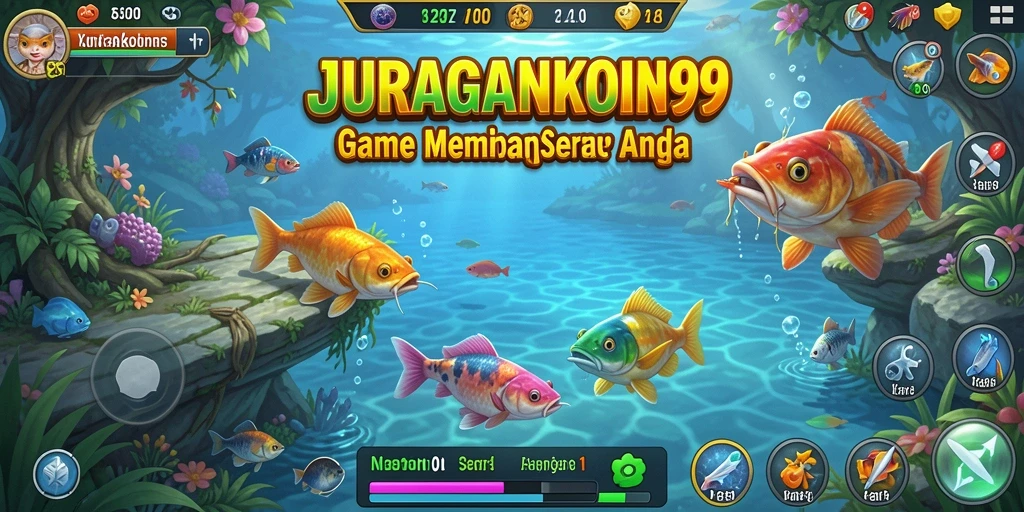 Screenshot gameplay JURAGANKOIN99 menampilkan suasana memancing yang seru dan menarik.