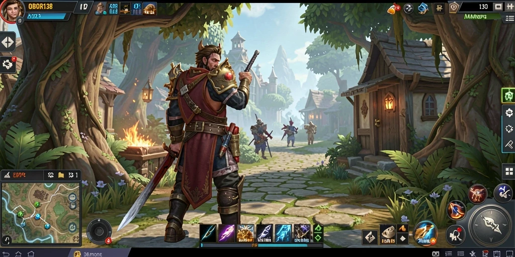 Tangkapan layar gameplay OBOR138 yang menampilkan pertempuran epik antar karakter.