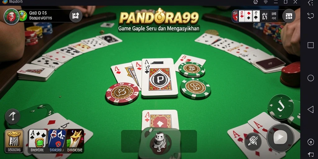 Tampilan gameplay seru dalam PANDORA99 saat bermain Gaple.