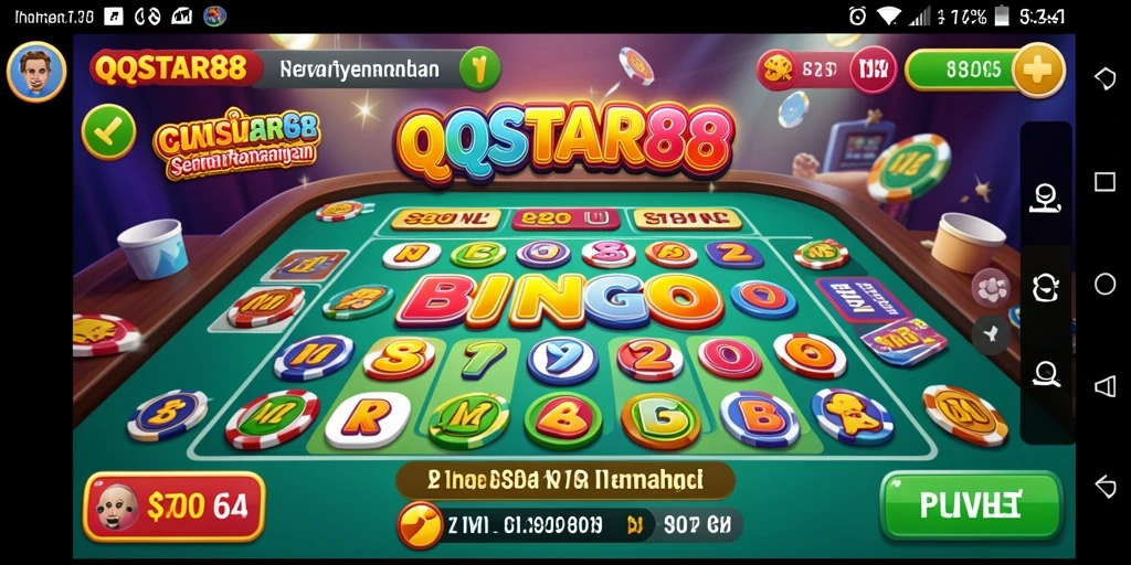 Tampilan gameplay seru dari QQSTAR88 dengan desain Bingo yang menarik.