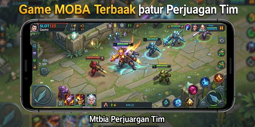 Tampilan gameplay menarik dari SLOT123 dengan aksi tim yang seru.
