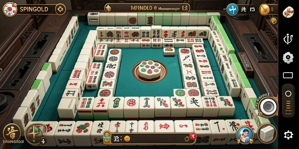 Tampilan gameplay SPINGOLD yang seru dan menantang Mahjong.