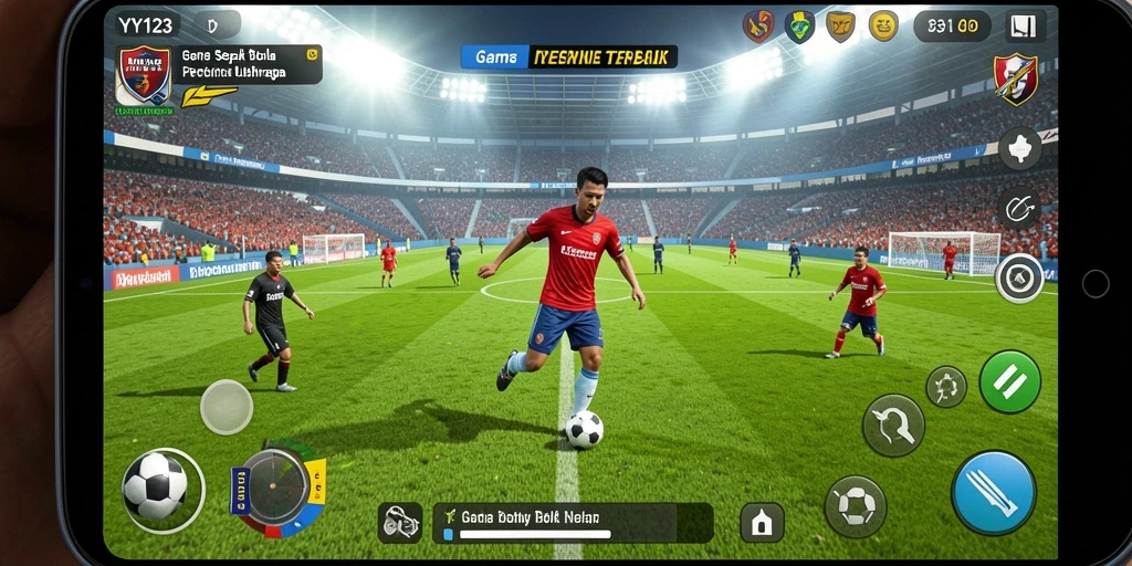 Tampilan gameplay seru dan menarik dari YY123 yang akan memukau penggemar sepak bola.